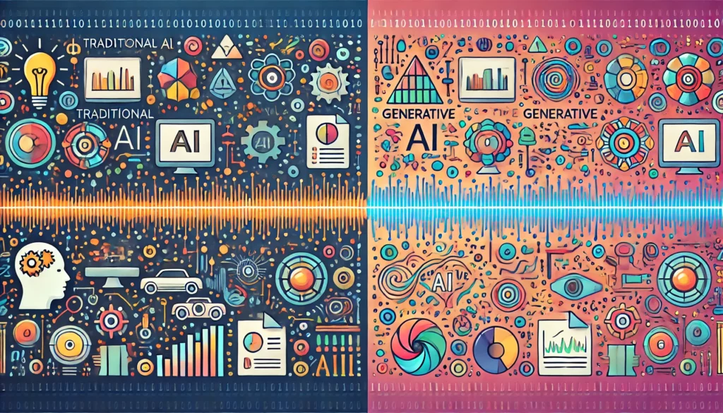 生成AIと従来のAIの違いとは？7つの特徴と活用事例から学ぶ最新技術を詳しく解説。