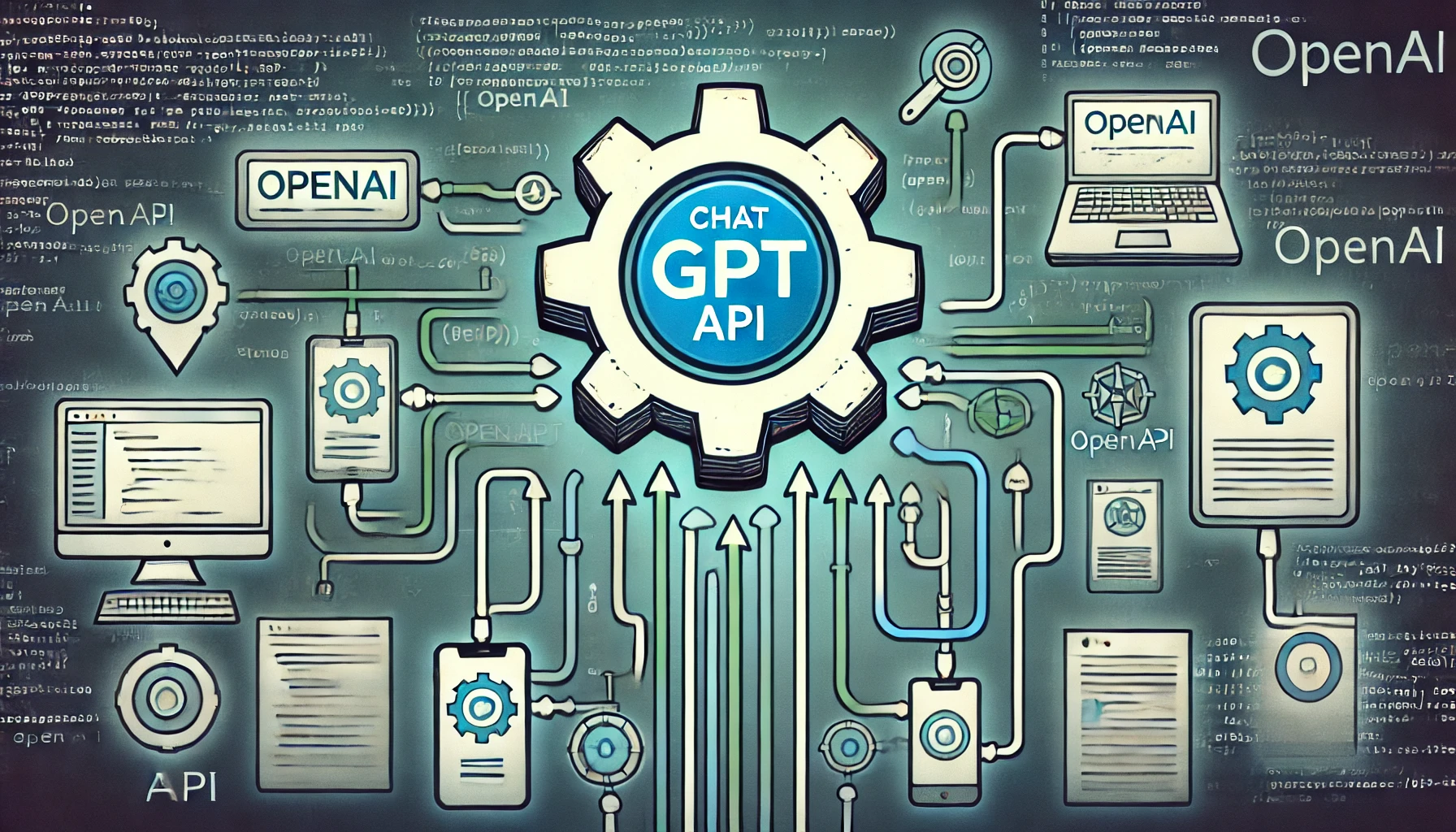 ChatGPTのAPIを人間が使用している様子。