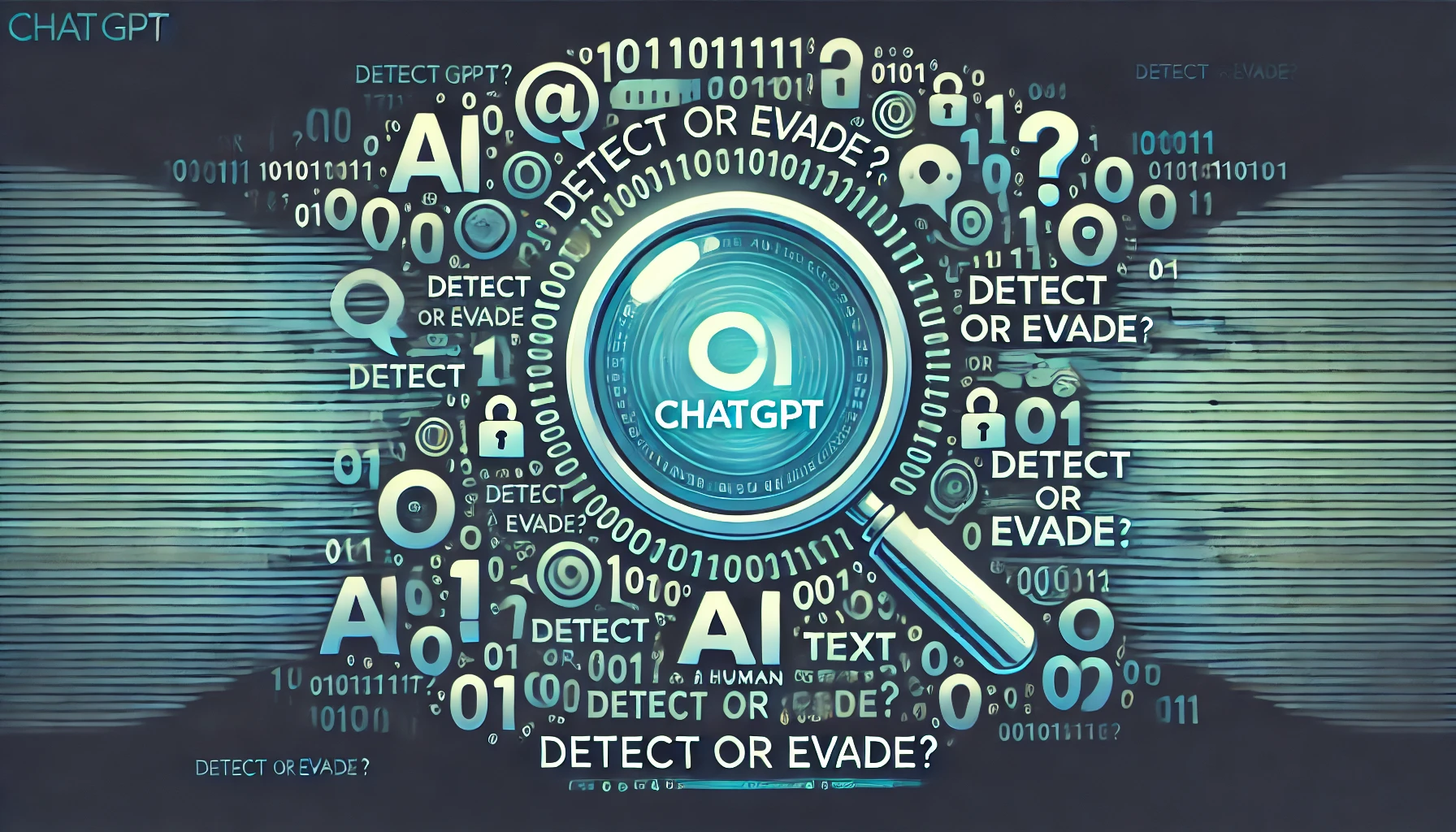 ChatGPT検出と回避の二面性を表現したデジタルアート